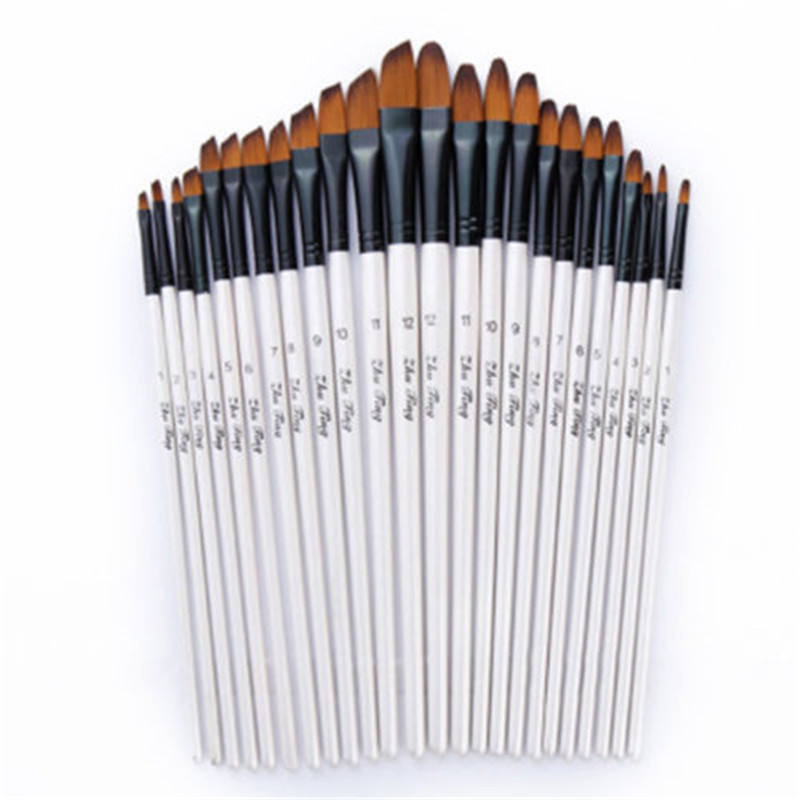 12pcs/set Artist Paint Brushes Set Acrylic Oil Watercolour Painting Craft Art Model Paint By Number Pen Brushes