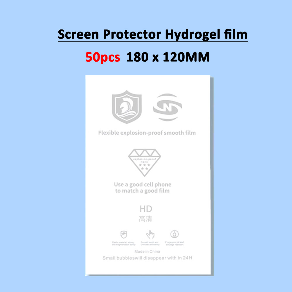 50Pcs Mixed Back Sticker for Hydrogel Film Cutting Machine Plotter Sheet Cut HD Clear Privacy Hydraulic Membrane: 50Pcs HD Films
