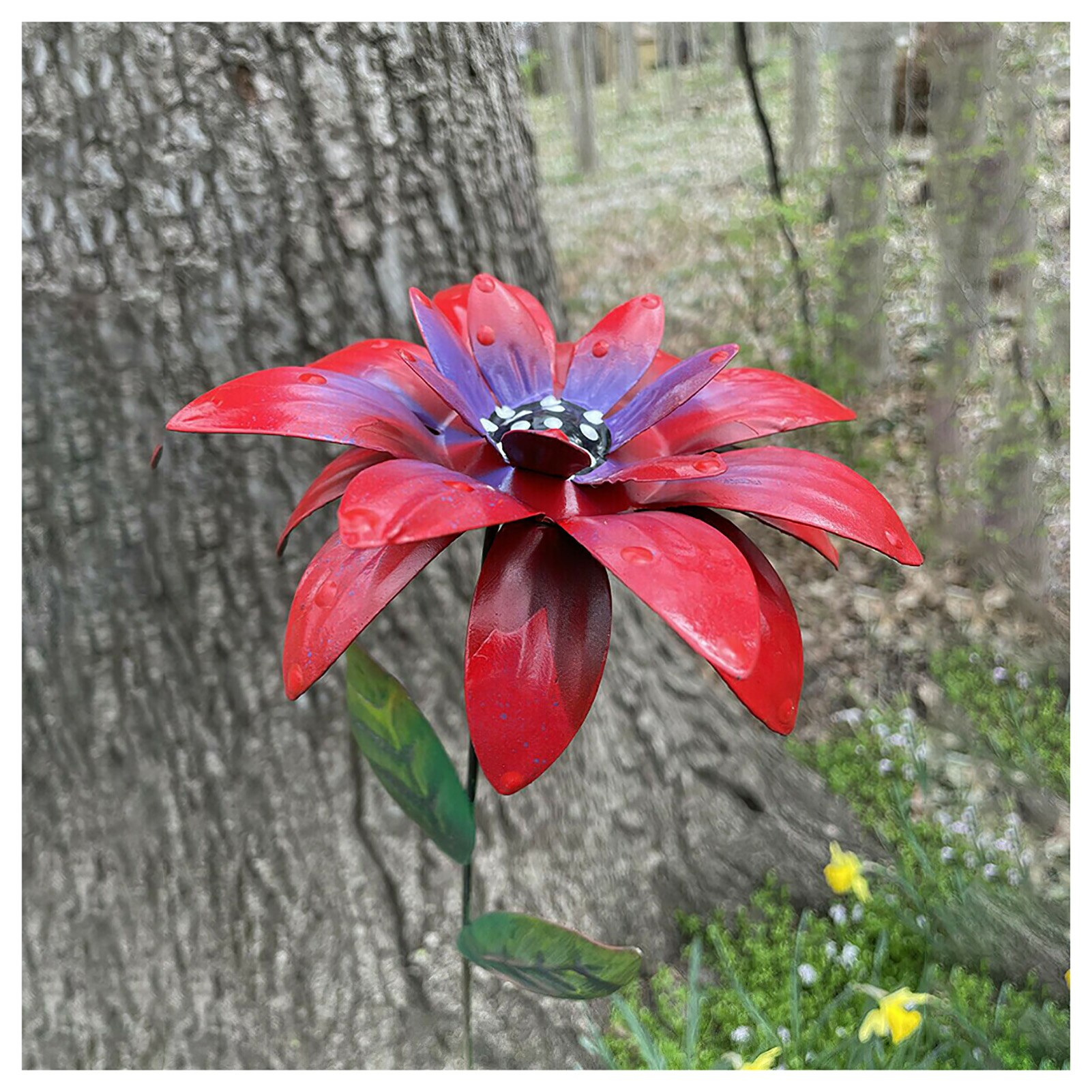 Piquets de jardin en métal, fleur de lys, artisanat en fer forgé à la main, Art de jardin, de fête des mères, décoration de la maison L23: Rose