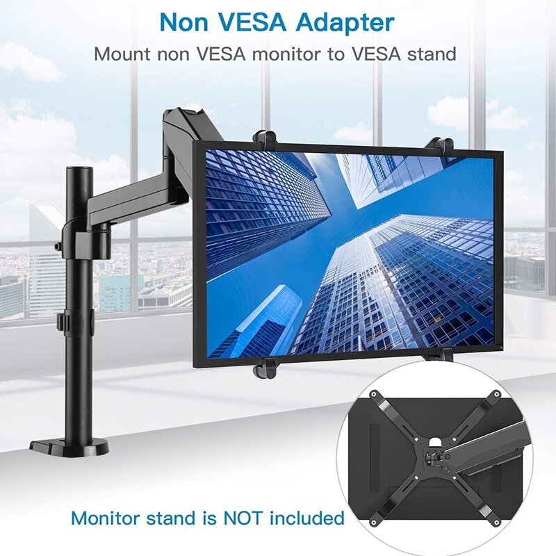 -Dual Arm Monitor Stand Vesa Beugel Adapter Monitor Arm Montage Kit Voor Sn 18 Tot 27 Inch, 75Mm En 100Mm
