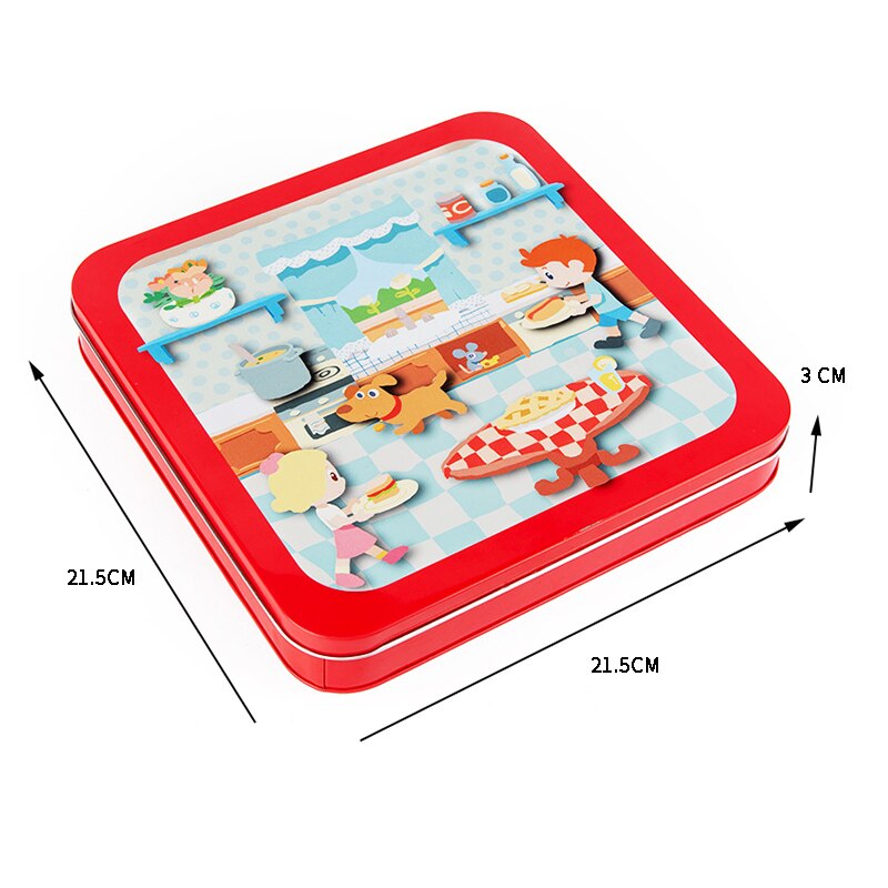 Multi-scene magnetisk stort stykke puslespil legetøj jernæske børns pædagogiske kort livssituation magnetisk mærkat legetøj
