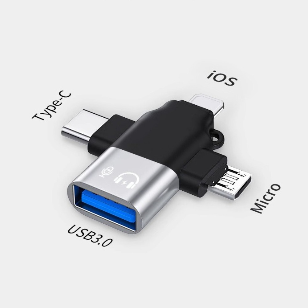 Universal OTG 3-in-1 Adapter Plug Play Schnellladung Datenübertragungskonverter Tragbarer 3-in-1 Typ-C-Adapter