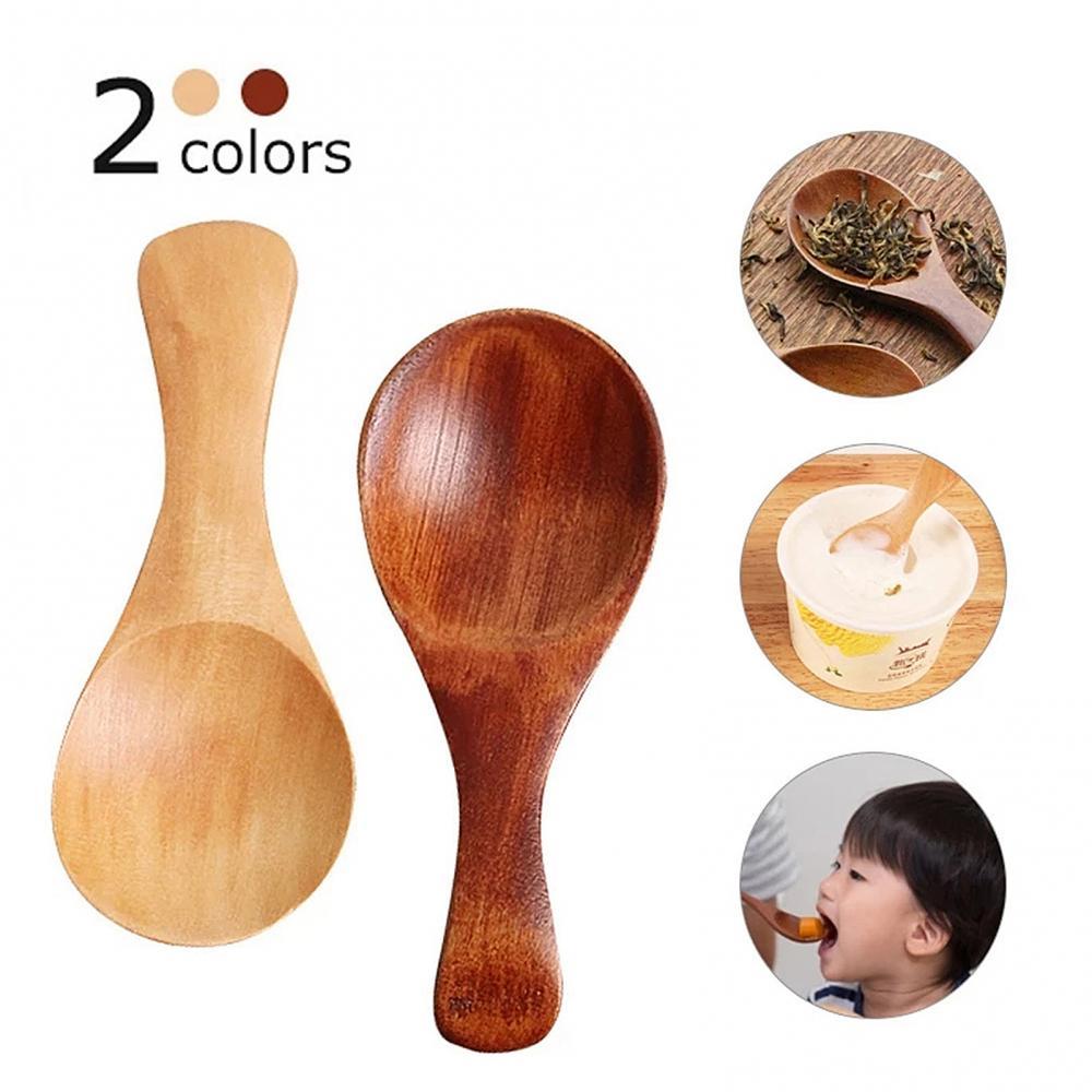 10Pcs Wooden Measuring Spoon Wooden Measuring Scale Spoon Scoop Coffee Beans Bar Kitchen Baking Tool