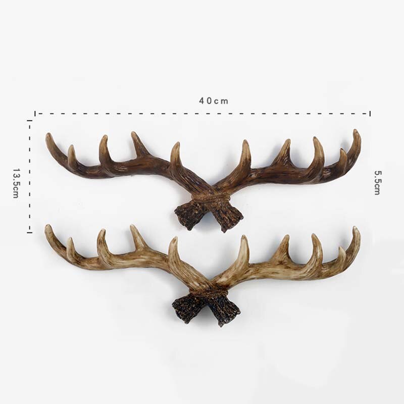 European Style Retro Antlers Hooks Wall Hanging Coat Hook Resin Sundries Hanger Wall Mounts Room Storage Racks Crafts Home Dec