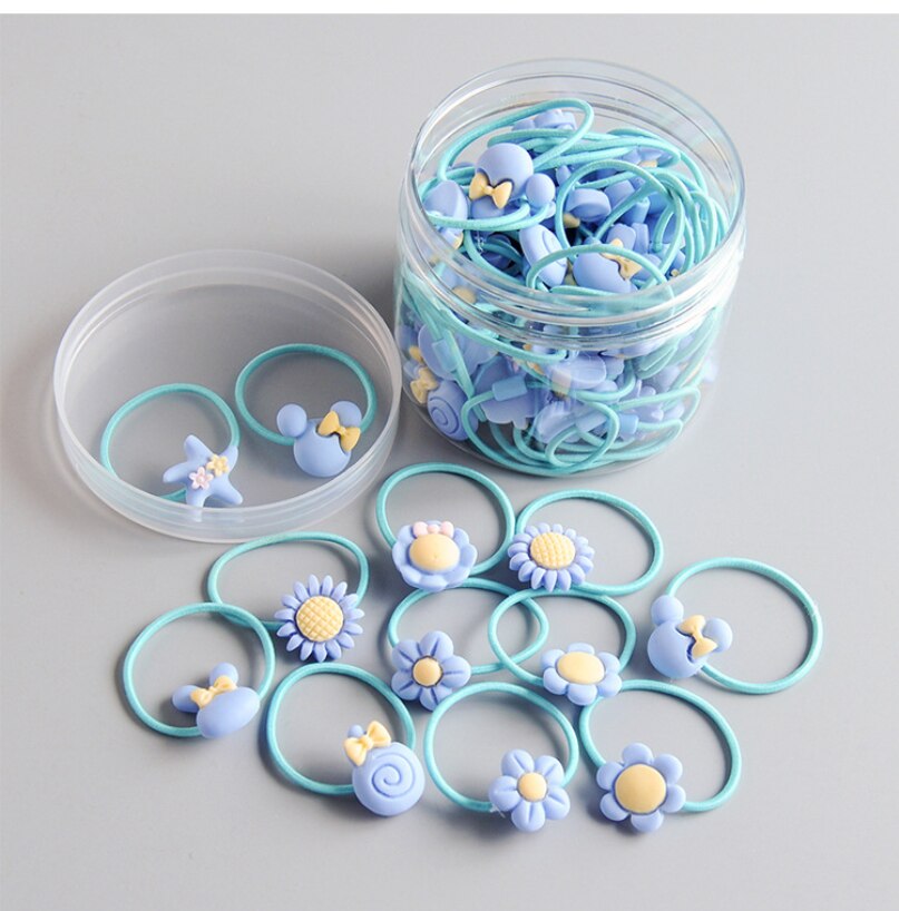 Conjunto de 40 bandas elásticas para el pelo para niña, cintas para la cabeza, diademas de goma, lazos de dibujos animados para niña, accesorios para el cabello para bebé