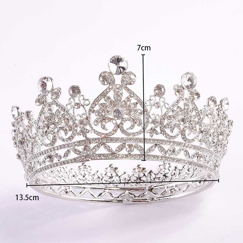 FORSEVEN Große Volle Kreis Strass Braut Diademe Königin Prinzessin Festzug Krone Hochzeit Braut Diadem Haar Schmuck Zubehör