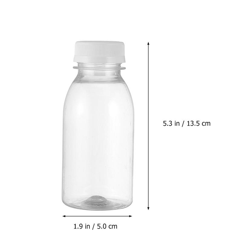 10Pcs 200ML Transparent Plastic Milk Storage Bottles Beverage Drinking Bottles: 10pc 200 ml