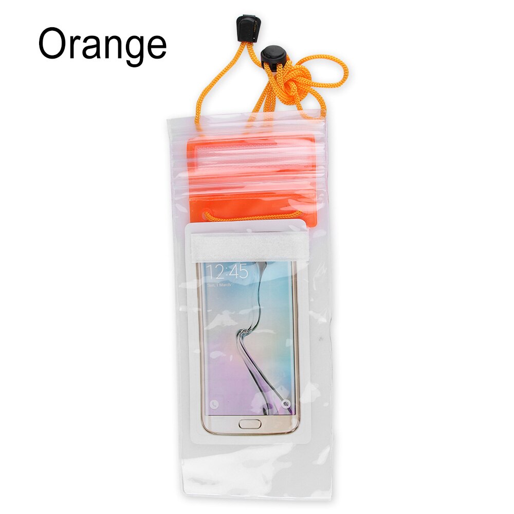 1PC Environmental Universal Under Water Proof Dry Pouch Bag Case Cover Protector Holder For Cell Phone: orange-2