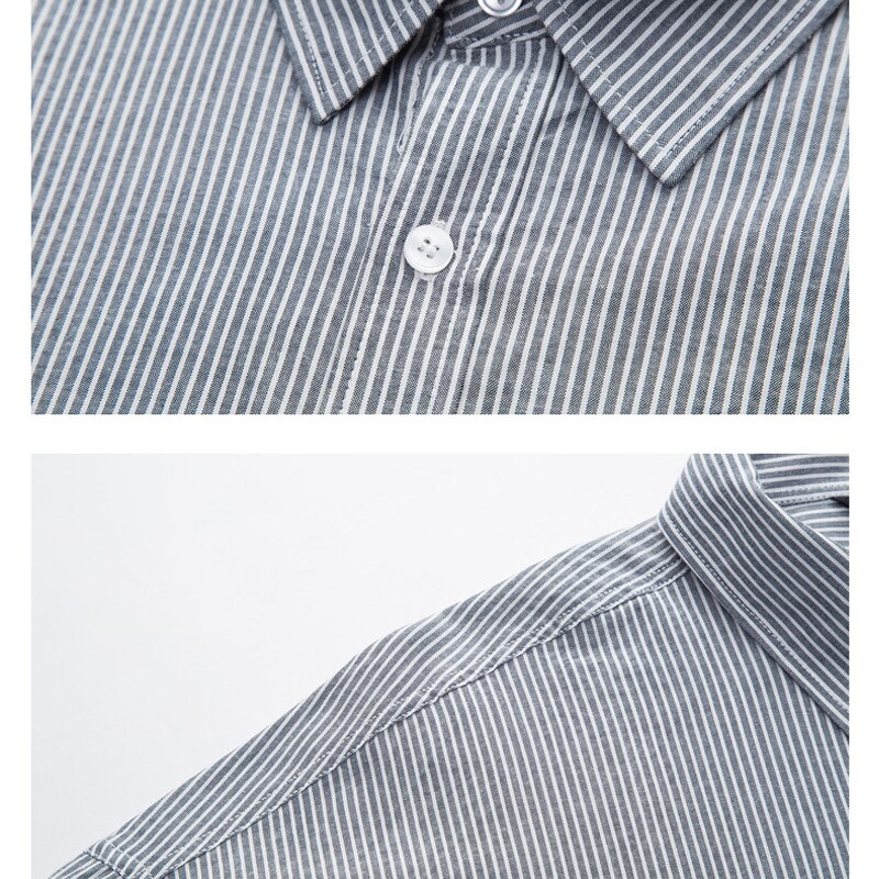 TONLION, camisa a rayas de primavera para hombre, camisas de manga larga de Color claro para hombre, blusa de vestir de estilo japonés Simple a rayas para hombre, novedad de