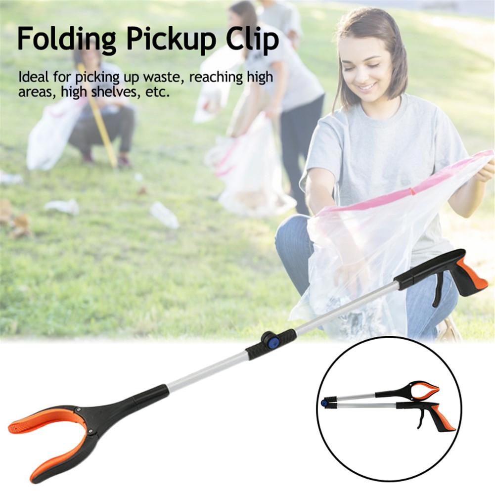 2-Pack 32-Inch Collapsible Garbage Picker Grabber Tool – Blue/Black Reaching Claw With Rotating Head