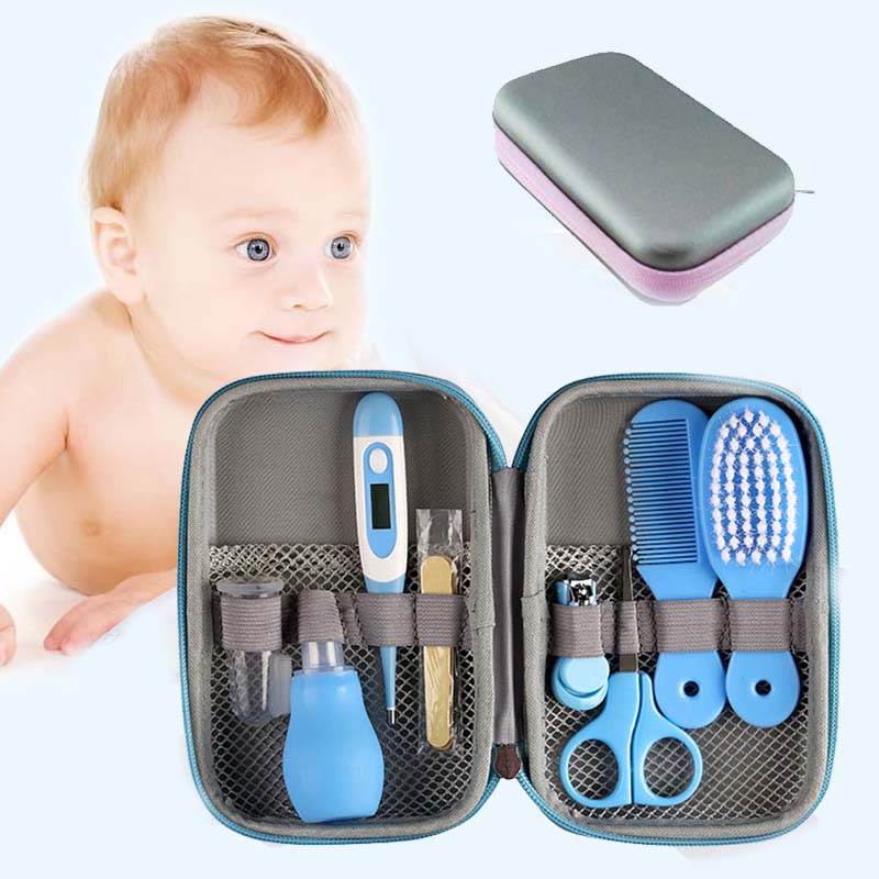 8pcs Baby Grooming Health Care Manicure Set Baby Nail Care Practical Clipper Trimmer Convenient Daily Baby Hair Brush Care Kits