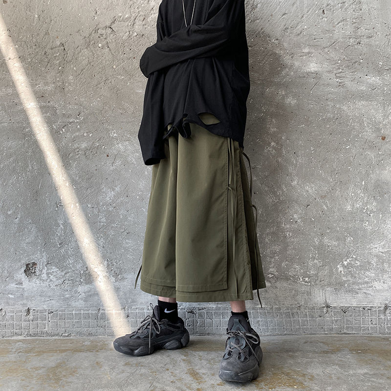 Zomer wijde broek heren effen casual broek heren streetwear wilde hiphop losse rechte broek heren m -2xl