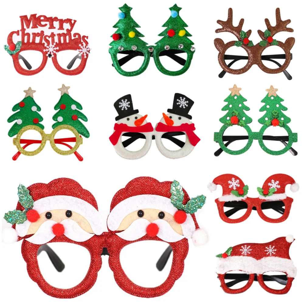 Okulary świąteczne Święty Mikołaj Choinka Bałblady Plastikowe okulary Prezent dla dzieci Boże Narodzenie impreza kieszonkowe dzieci Rekwizyty fotograficzne Dekoracje świąteczne