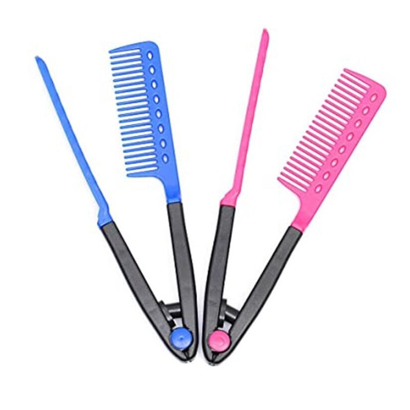 Flacher Kamm, Glättkamm, Salon-Haarbürste, Kämme, Friseur-Styling, Glätteisen, V-förmig, gerade, flauschig und glatt