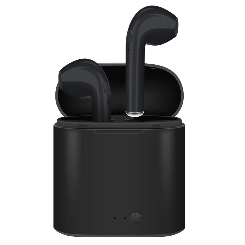 I7 i7s tws Auricolare Bluetooth Auricolari Auricolare senza fili del trasduttore auricolare Con Il Mic con cavo Per Apple Samsung Huawei xiaomi LG telefoni: Black With box