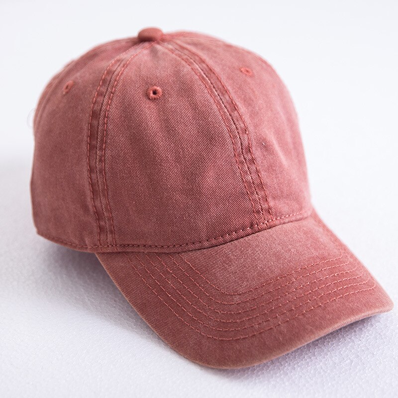 Lente Zomer katoen Gewassen Baseball Cap Mannen Vrouwen doen oude retro stijl Outdoor Zonnescherm Hoed Casual effen kleur baseball cap: Light orange