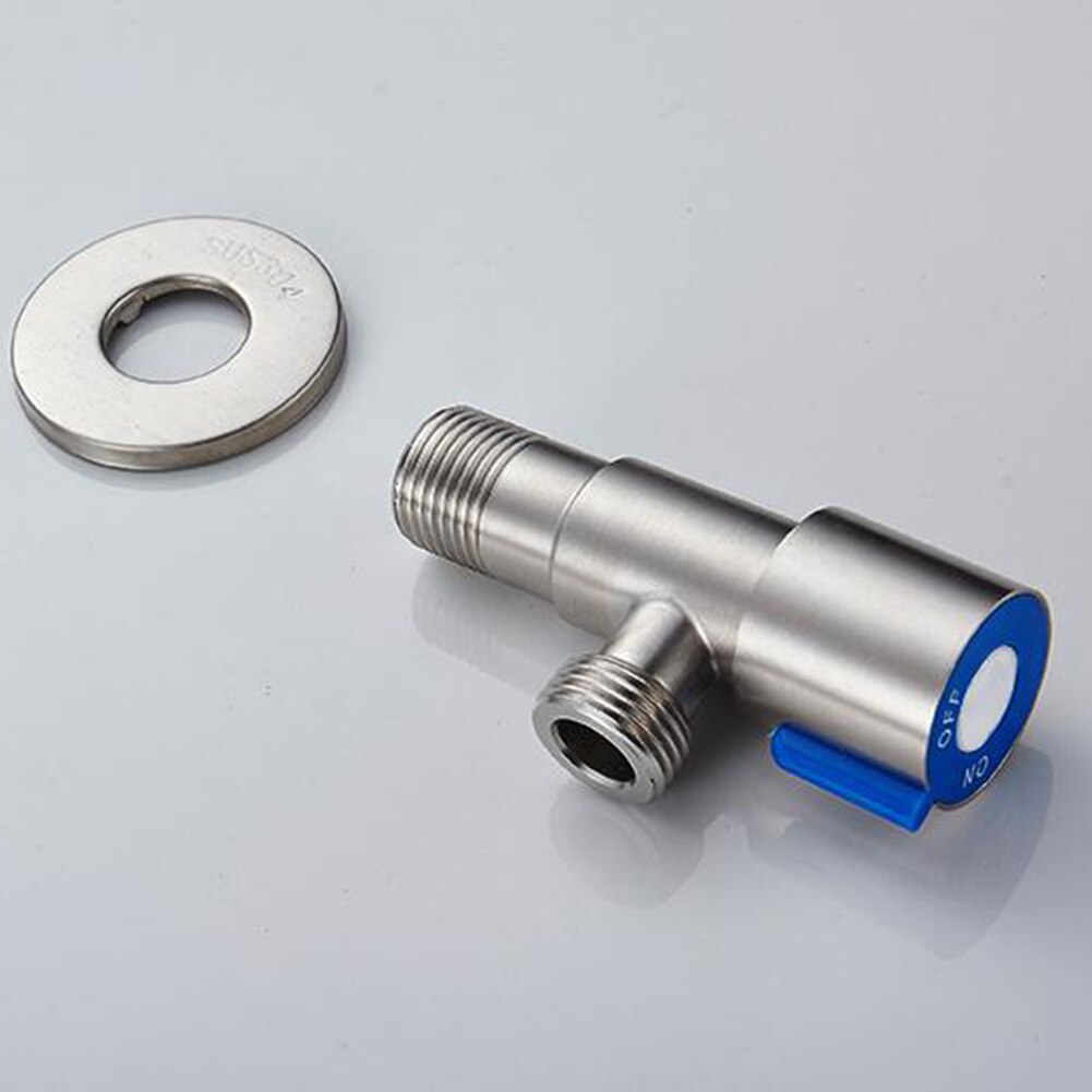 Toilet Stainless Steel Angle Stop Valve 1/2" Inlet and Outlet Quarter-Turn Shut Off Valve for Kitchen Bathroom