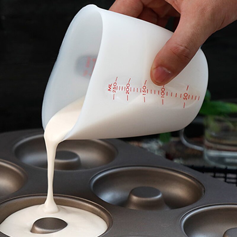 Silicone Measuring Cup Flexible Liquid Measure Cup Graduated Silicone Beaker Mixing Split Cup for Baking Kitchen Measuring Tools