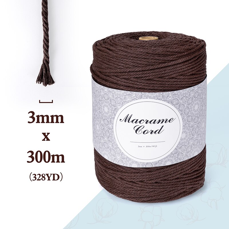Macrame Garen Katoen 3Mm X 300M Katoenen Touw Voor Diy Ambachten Muur Opknoping Plant Hanger Bloem Mand Macram decore