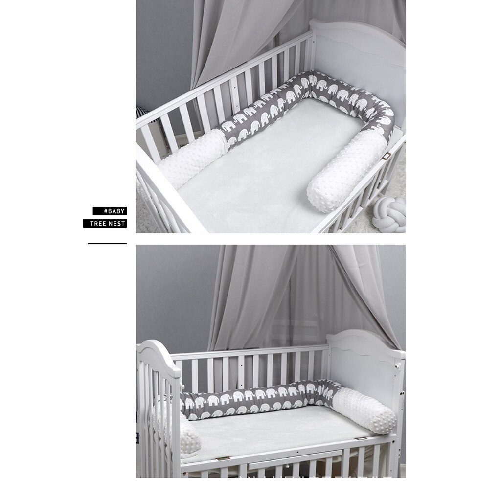 Wieg Bumper Pads Bubble Fleece Olifant Katoen Universele Kinderen Crash-Proof Wieg Slaap Bumper 12X12X200CM #30