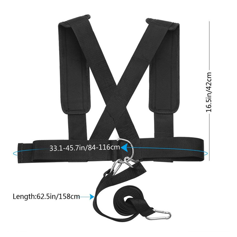Sled Harness Resistance Training Adjustable Padded Shoulder Strap With Pulling Strap For Tire Pulling Speed Strength Training