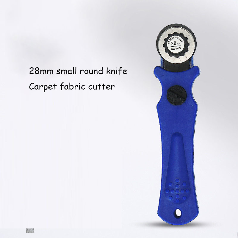 45mm Large Round Knife Cloth Cutter One-handed Operation Carpet Cloth Cloth Cutter Leather Cutter Utility Knife: Blue 28mm