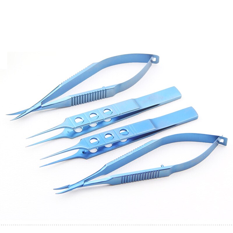 Mikroskooppiset instrumentit 12.5 cm mikrosasta, sidekalvo hammastettu, pihdit koettimet, koukut, lastat, tähystimet pinsetit