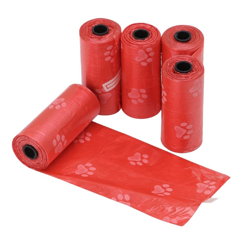 5Roll/Set Pet Waste Poop Bags Dog Cat Clean Up Refill Garbage Bag Dog Poop Bag Waste Bags Dispenser Outdoor Clean For Dogs: R