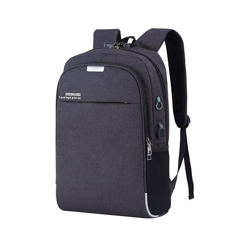 Anti-diefstal Mannen Rugzakken Schooltassen voor Tieners Jongens Grote Capaciteit 15.6 Inch Laptop Rugzak USB Opladen Travel Mannen tassen: Black