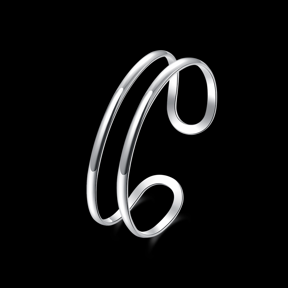 Braccialetto a doppia linea fine originale in argento Sterling 925 caldo per uomo donna braccialetti regolabili regali di gioielli da sposa per feste di moda
