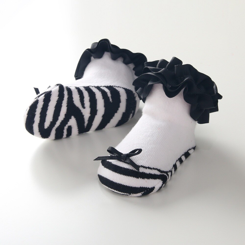 Autumn Socks Stripes Black White Lace Bow Girl Striped Casual Soft Unisex Baby Gilrl Socks Infant School Sport Baby Girl Clothes