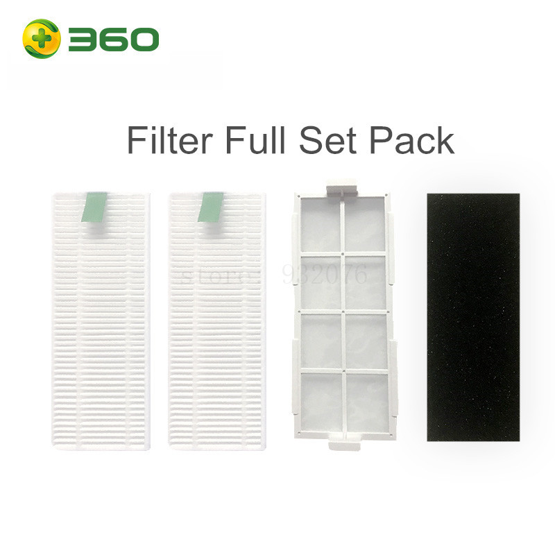 Original emballage delpakke til 360 s6 robotstøvsuger reservedele kits sidebørster moppe hovedbørste filtersæt: Filter sæt