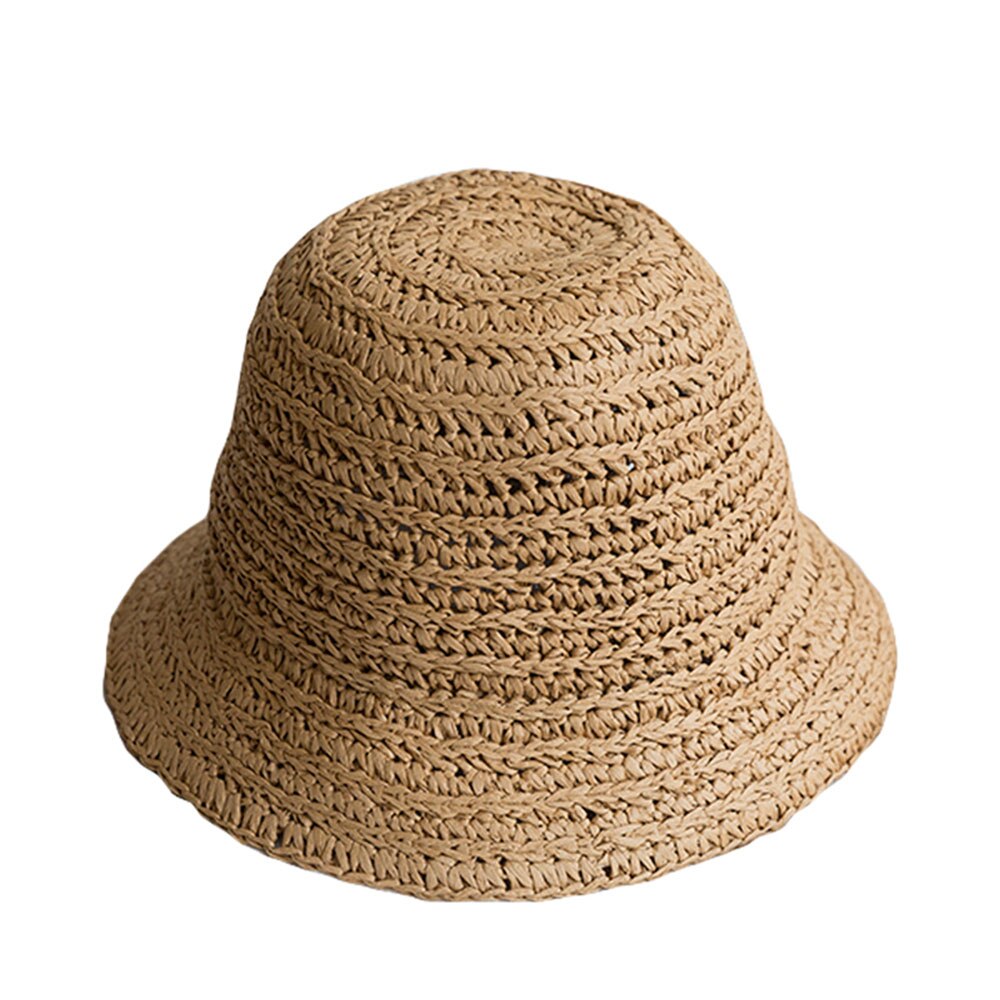 Ensfarvede solhatte bøllehat strandhat damehat strandudflugt stråhat sommerhat hatte til kvinder luksusmærke