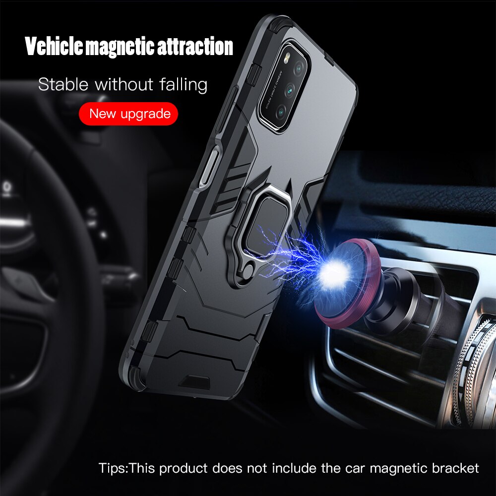 KEYSION-funda a prueba de golpes para Xiaomi POCO M3 M4 Pro 5G F3 GT F2, funda trasera de teléfono con soporte de anillo para POCO X3 NFC X3 Pro X4 GT X4 Pro 5G