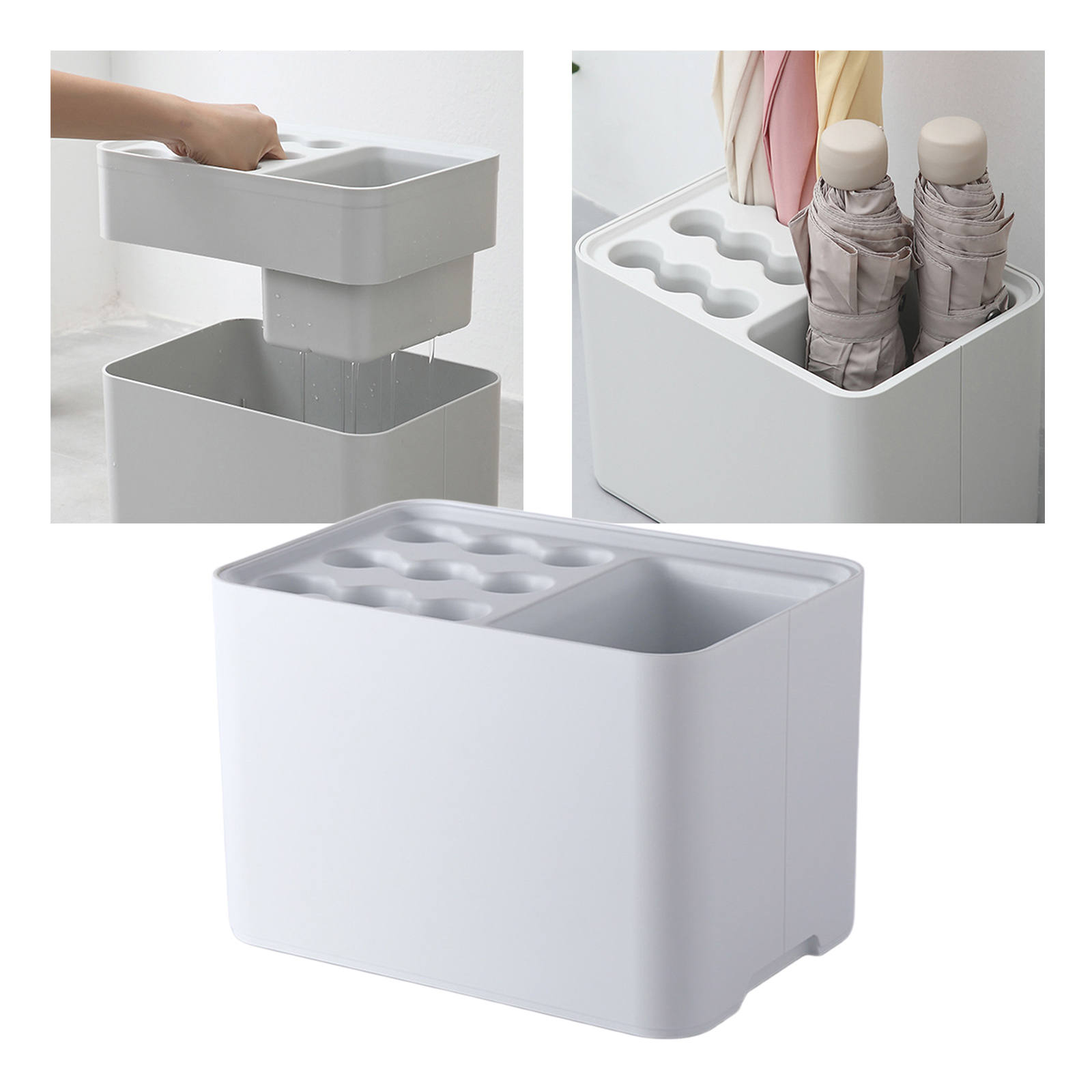 15 Grids Umbrella Holder Large Capacity Umbrella Storage Box Umbrella Container Umbrella Rack for Long Short Umbrellas: White