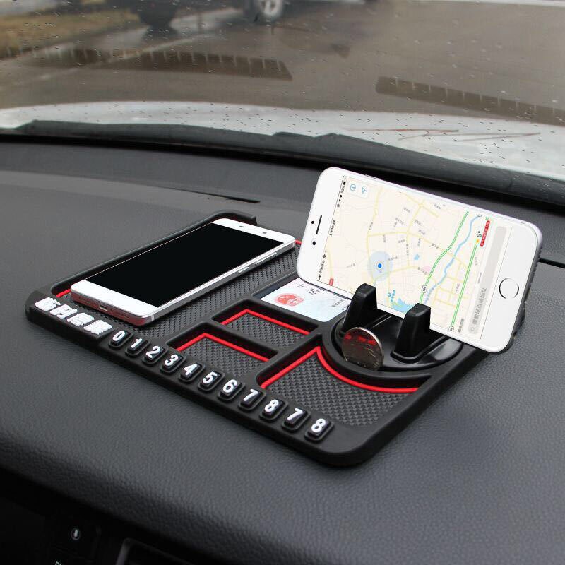 Alfombrilla antideslizante para coche multifuncional soporte para teléfono móvil antideslizante soporte antideslizante para teléfono tablero de instrumentos de silicona alfombrilla para coche: Red