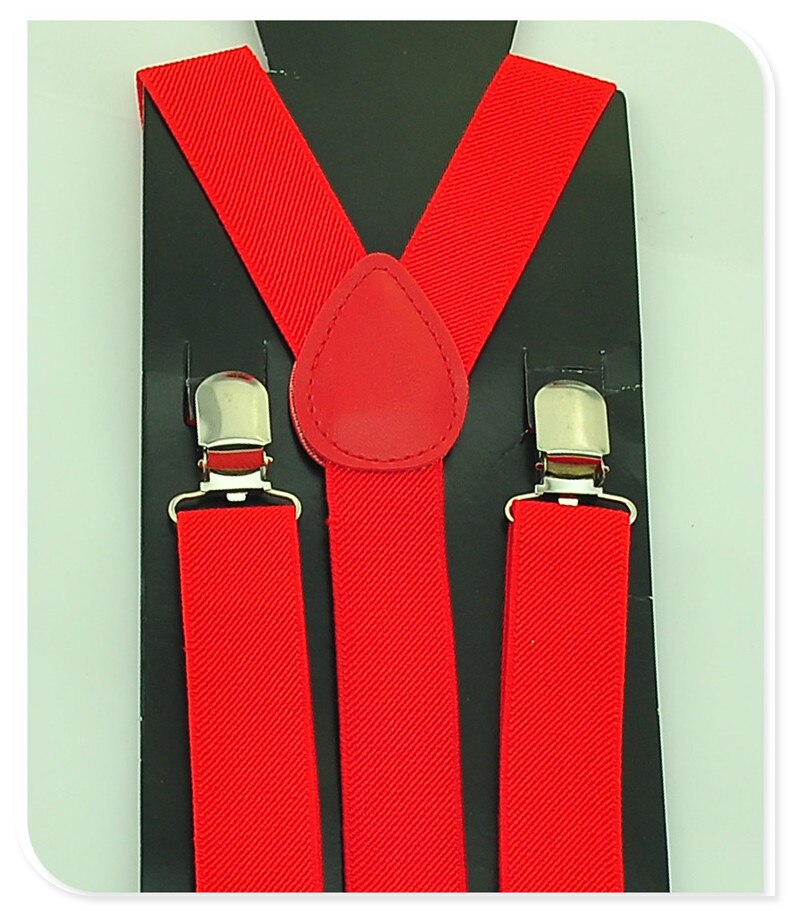 -KIDS Bretels 2.5 cm x 65 cm 36 kleuren Mix JONGENS/MEISJES Bretel Elastische Bretels slim Jarretelle Y-back Bretels: Red