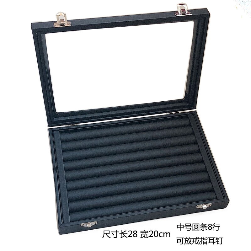 Jewelry Display Box Tray - 28x20x4.5cm - Leather Organizer for Rings, Earrings, Bracelets: Style 6