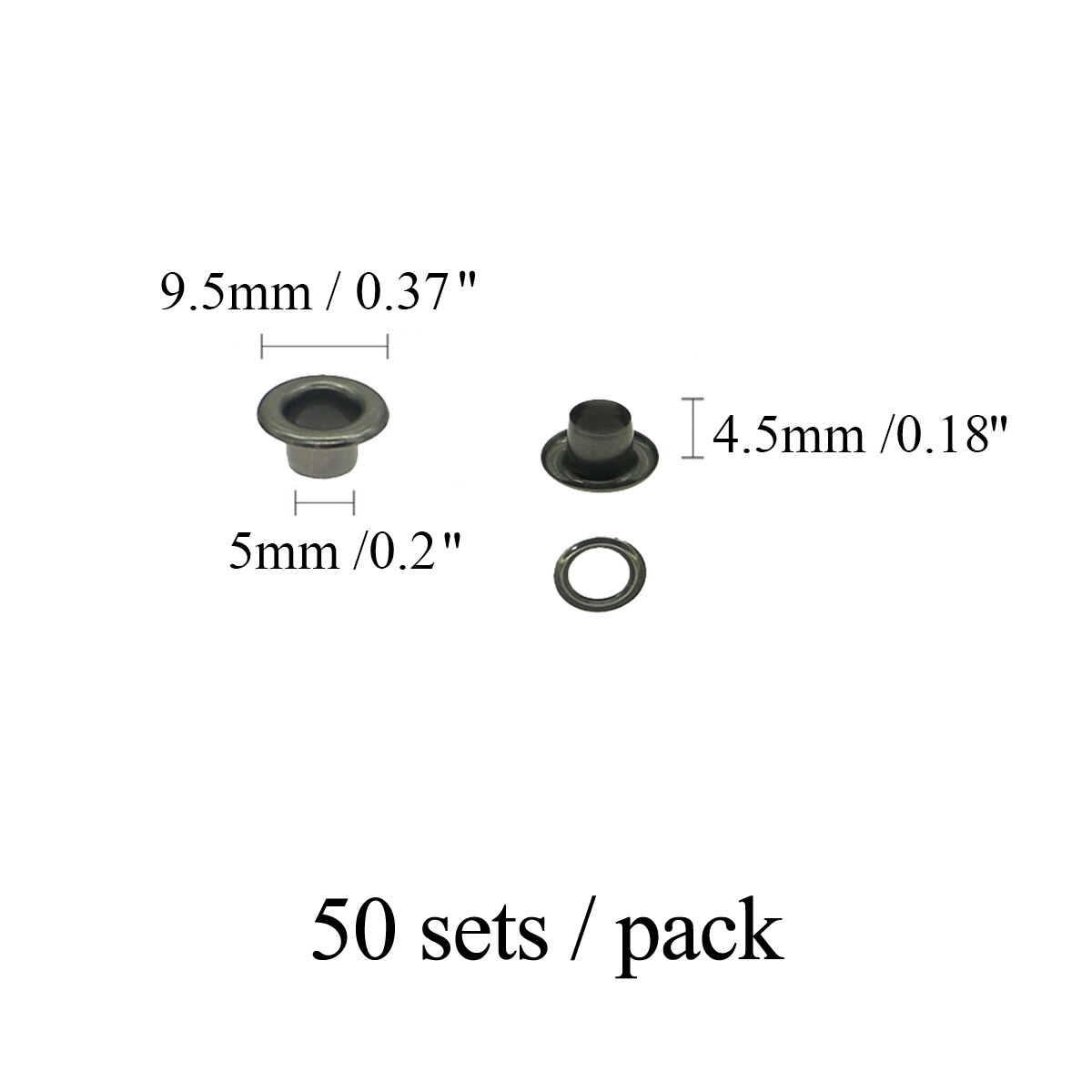 Special offer 50/100sets/pack(Outer diameter)9.5mm(internal )5mm price silver eyelets for bags