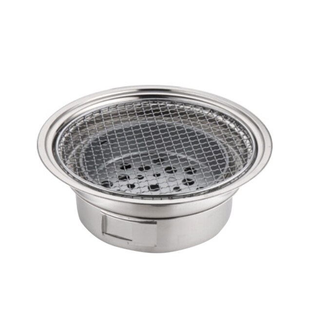 Parrilla de barbacoa de carbón coreana, bandeja antiadherente de acero inoxidable, estufa de carbón portátil para barbacoa de Camping al aire libre: Oven and Grill