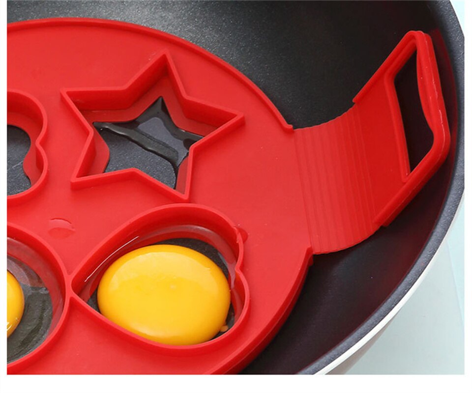Stampo per pancake in silicone stampo per pancake a quattro fori stampo per uova fritte antiaderente riutilizzabile per cottura accessori da cucina