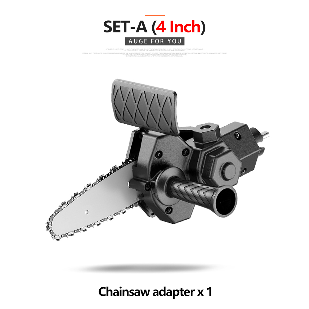 4/6 Inch Electric Drill Modified To Electric Chainsaw adapter Tool Portable Conversion Head Kits Woodworking Pruning: CRIMSON