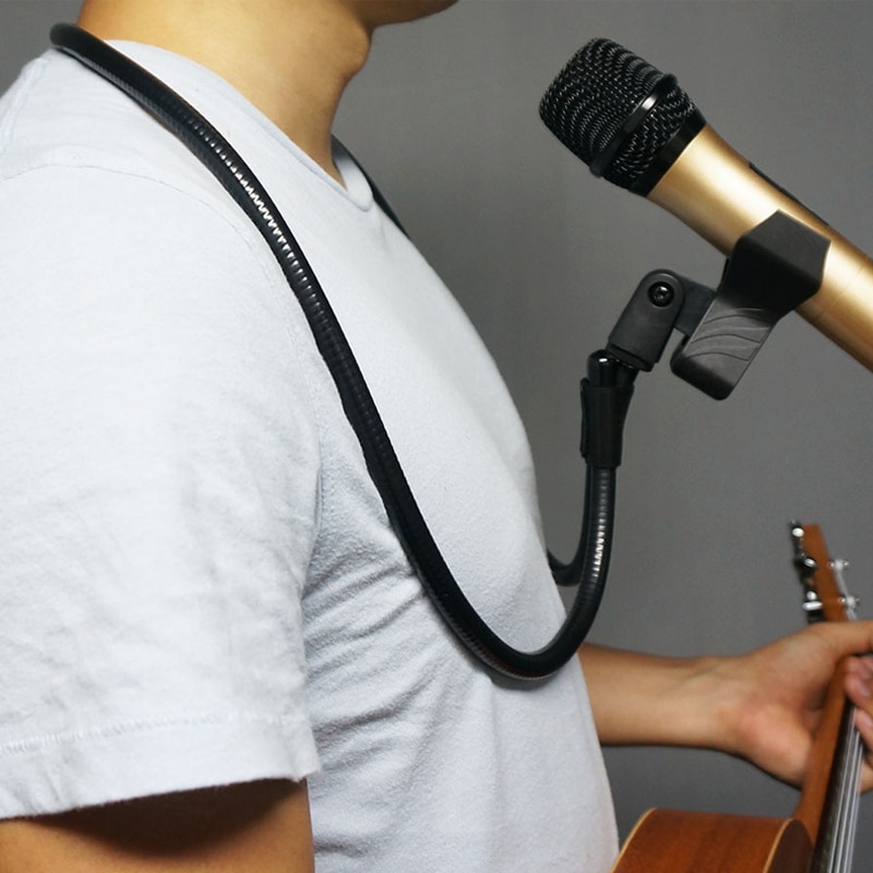 Universal Neck Desktop Microphone Mic Stand Holder Flexible Spring Clip for Performance Musical Player Z