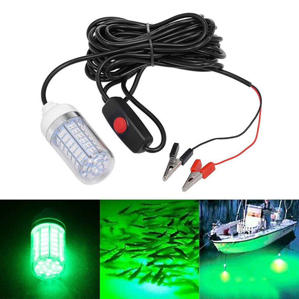 Vissen Lichten 12V Led 15W Groene Verlichting IP68 Waterdichte Onderwater Verzamelen Lichten Trekken Garnalen Inktvis Krill Lampen