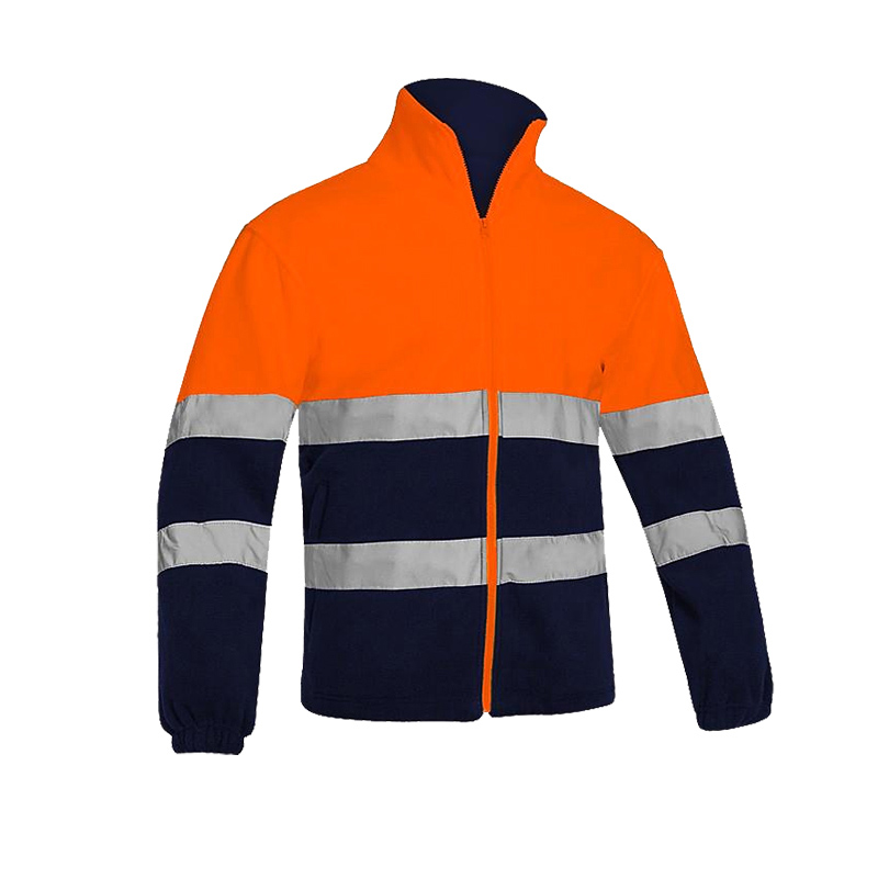 Manteau de travail en polaire pour homme, coupe-vent, veste de sécurité chaude, réfléchissant, vêtements de nuit, hiver: Orange / M