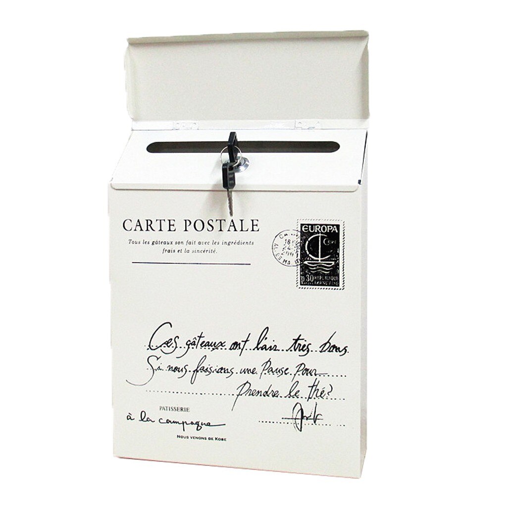 Vintage Wall Mount Mailbox Mail Retro Postal Letter Newspaper Box Waterproof Mailboxes Garden Decoration versieringen voor feest: White
