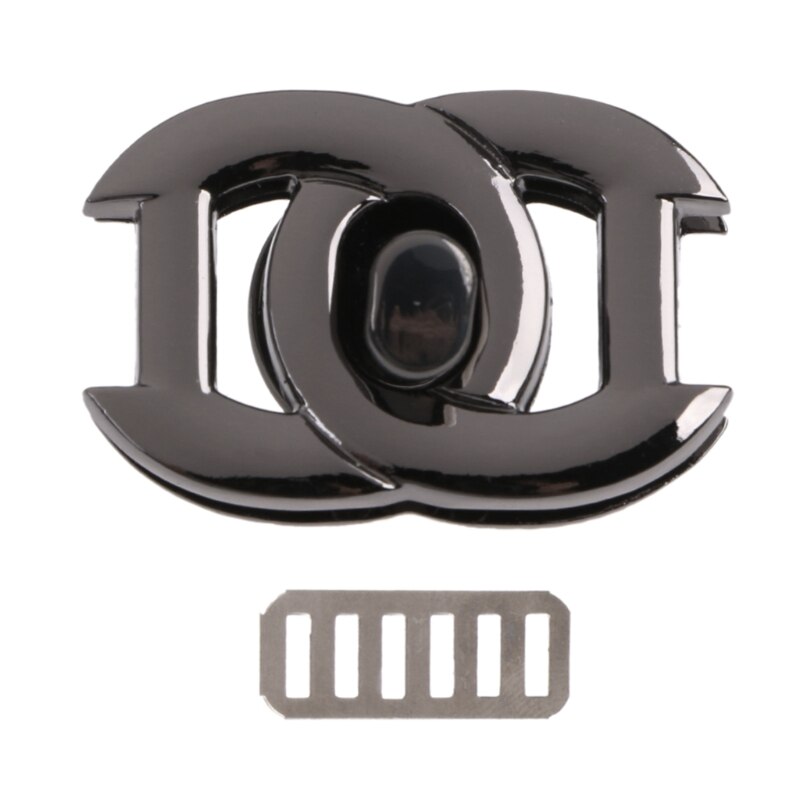 4Colors 1PC Bag Accessories Metal Clasp Turn Lock Twist Locks for DIY Handbag Craft Bag Purse Hardware Tool: black