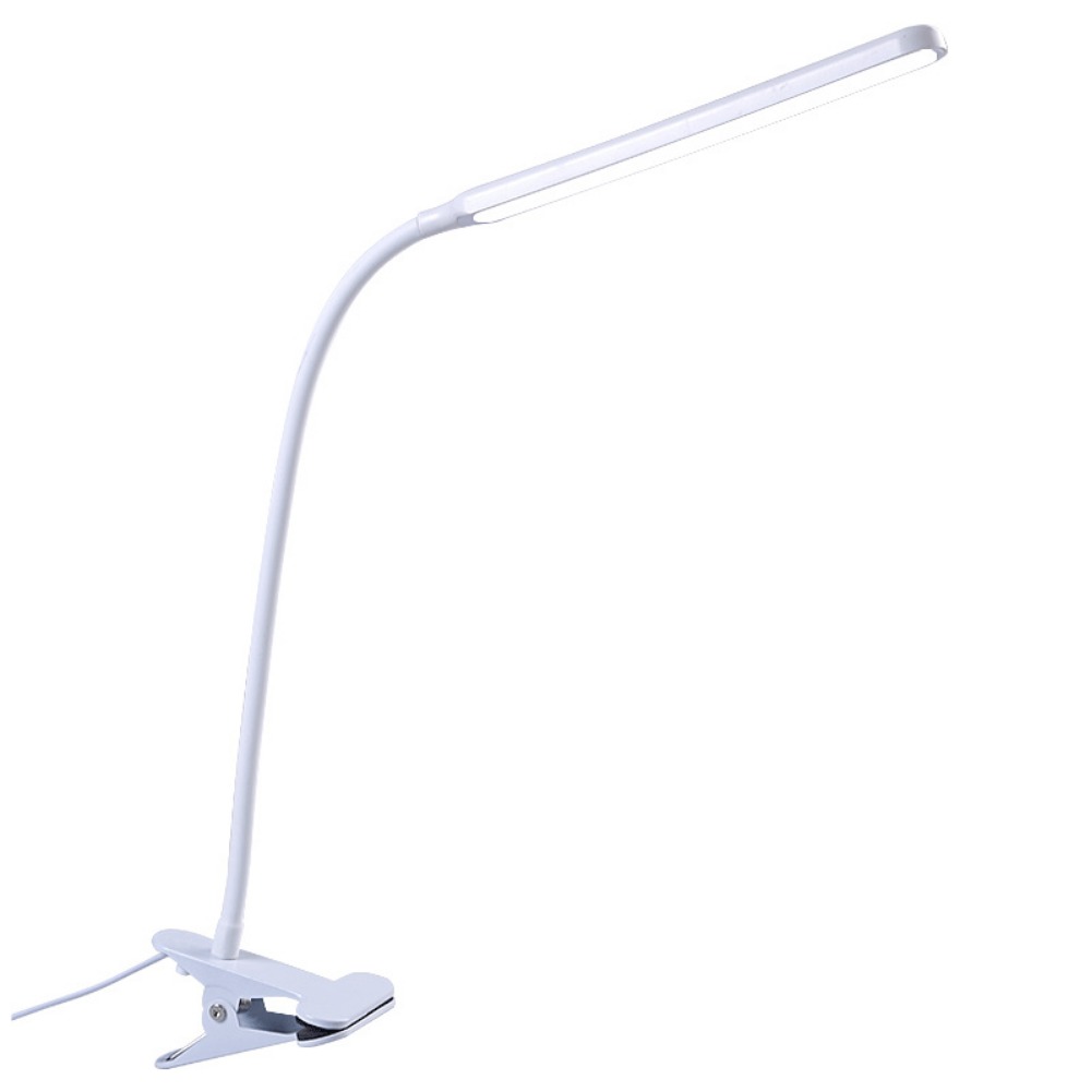 Verstelbare led-bureaulamp met klem, 3 kleuren licht, 10 helderheidsniveaus, leeslamp met klem, dimbare helderheid, usb-voeding.: Zwart