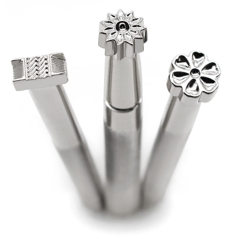 Combination Leather Stamp Tool Kit for Leathercraft Hand Working Patterns Stamping Set Carving Patterns Handmade Printing: 3 Pcs Set