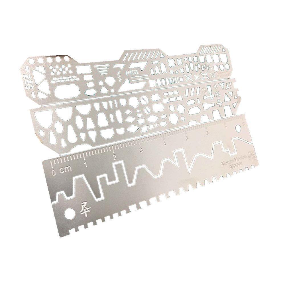4 in 1 Einzelheiten der Carving Herrscher Detail Renovierung Ausgeschlossen Aids Werkzeug Gravierte See Modell Gravur stahl C1A2: B